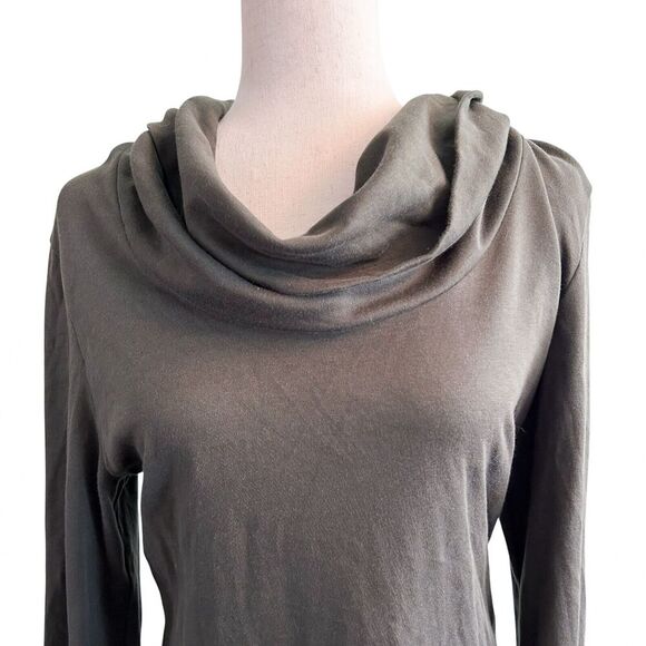 Indigenous Organic Fair Trade Fashion Size Large Olive Green Turtleneck Top - Picture 3 of 9